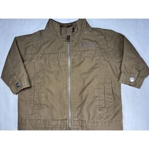 Kenneth Cole Reaction Toddler Boy Brown Cotton Jacket Zip Front Size 18M